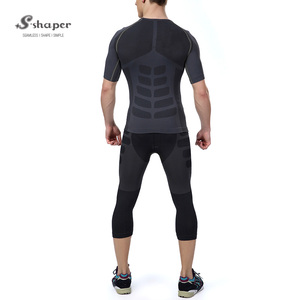 Vente en gros T-shirts personnalisés pour hommes T-shirts vierges de compression à manches longues en polyester et spandex - Product Image 2