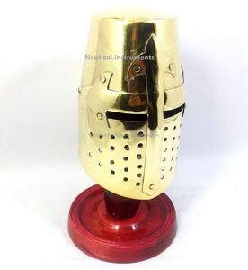 MINI casco ARMOR de latón antiguo, caballero cruzado, TEMPLER MEDIEVAL, CHMH30013 - Product Image 4