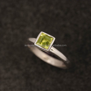 Peridot แหวนควอตซ์14K,แหวนเงินแท้สีทอง - Product Image 1