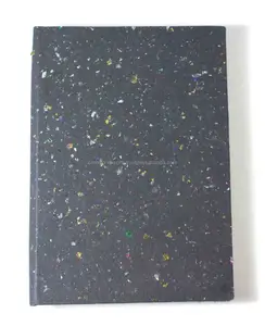 Wholesale Shiny Christmas Mica Mottled Black Color Handmade Cotton Paper Green Life Style Product Notebook