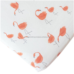 Juego de sábanas de cuna de algodón spandex 190 GSM GOTS certificadas para bebé con sábana de cuna de etiqueta privada - Product Image 1