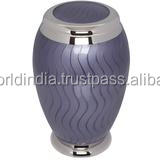 Suministros funerarios de urna de cremación de estilo americano para adultos de lavanda azul de Brassworld India - Product Image 2