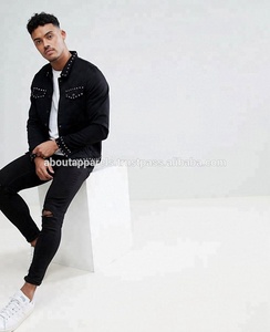 ขายส่ง OEM ที่กำหนดเองการออกแบบล่าสุดซิปฉีกธรรมดาแจ็คเก็ตยีนส์สำหรับผู้ชาย - Product Image 4