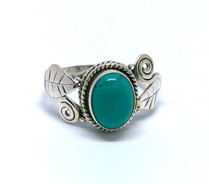 Anillos de piedra turquesa con ajuste de bisel hechos a mano al por mayor, joyería de plata de ley 925 para mujer con piedra principal turquesa natural - Product Image 1