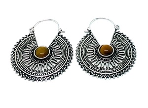 Boucle d'oreille en laiton et tigre, pour la mode, unique, belle, anneaux - Product Image 5