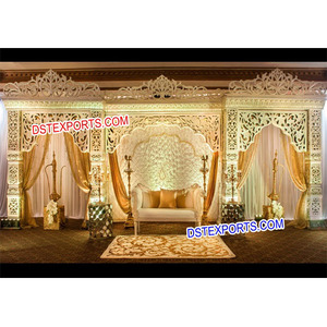 เวทีงานแต่งงาน Royal Rajwada Fiber สำหรับงานแต่งงานแบบดั้งเดิมของชาวราชสถาน ตกแต่งแบบ Haveli หรูหรา งานแต่งงานแบบอินเดีย ตกแต่งแมนดัป ประเทศออสเตรเลีย - Product Image 1