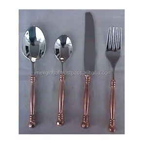 勺子叉子刀仿古铜手柄金属餐具套装高品质和最佳制造价格畅销
