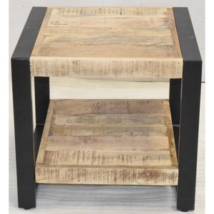 Mobilier de salon industriel au design vintage, table basse d'appoint en bois à ossature métallique pour la maison, le bureau ou l'école - Product Image 2