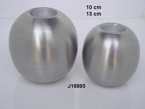 Moderno aluminio fundido bola estilo espejo pulido hogar Mesa decoración Navidad portavelas con acabado de níquel áspero - Product Image 6