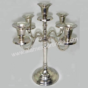 Small 5 Arms Cheap Crystal <b>Candelabras</b> for Weddings - Product Image 2