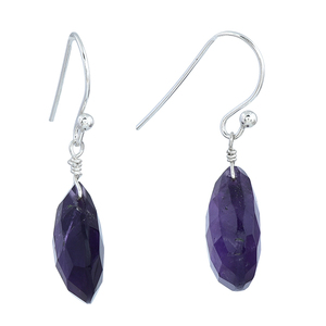 Purple <b>Heart</b> Amethyst Gemstone 925 <b>Sterling</b> <b>Silver</b> <b>Earrings</b> Classic <b>Silver</b> Plated Fashionable Wedding Gift for Parties - Product Image 2