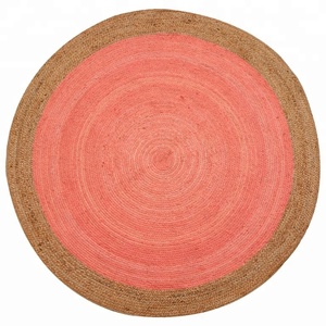 Tappeti rotondi intrecciati in iuta <span class=keywords><strong>tappeto</strong></span> in iuta multicolore <span class=keywords><strong>tappeto</strong></span> personalizzato in iuta di colore per soggiorno indoor outdoor - Product Image 4