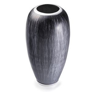 Vase à fleurs en aluminium recyclé émaillé brossé gris élégant pour le salon et la décoration intérieure. - Product Image 1