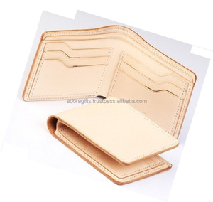 Personnalisé À La Main Bifold Porte-Cartes Porte-Monnaie Véritable Tanné Végétal Cuir - Product Image 1