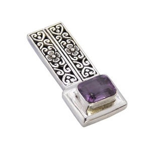 Elegant <b>Accessories</b> 925 Sterling Silver Amethyst Gemstone Pendant Fine Jewelry Pendants & Charms Necklace Handmade Jewelry - Product Image 1