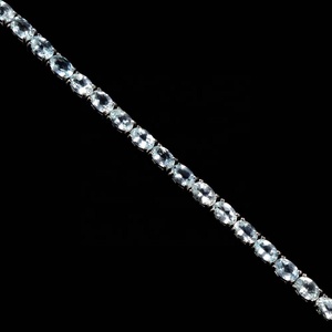 Fantástica pulsera de piedras preciosas aguamarina joyería hecha a mano pulsera de tenis de Plata de Ley 925 para mujer - Product Image 5