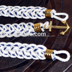 สร้อยข้อมือเชือกถักแบบผูกปม สร้อยข้อมือเชือกสมอเรือ งานแฮนด์เมด - Product Image 1