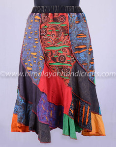 Jupe Maxi style Boho 100% coton tricoté, différents motifs, Vintage, Patchwork coloré, pour adultes, collection printemps/été - Product Image 4