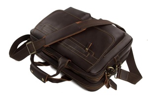 Leather <b>Laptop</b> <b>Messenger</b> <b>Bag</b> with Adjustable Strap Genuine Leather Crazy Horse Satchel Office <b>Bag</b> - Product Image 5