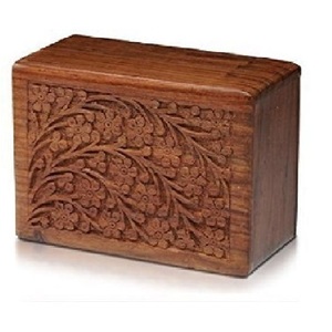 Caja de madera con grabado para cenizas de adultos, urnas de cremación de estilo americano/europeo, antiguo, sólido, conmemorativo, barato - Product Image 5