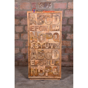Meubles de chambre à coucher pour enfants Armoire à tiroirs en bois Alphabet pour le rangement des enfants - Product Image 1
