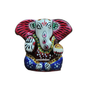 Meenakari Ganesha Idol Lord Ganesha estatua pintada a mano para regalo de devolución de boda india, decoración de Pooja o recuerdo festivo - Product Image 1