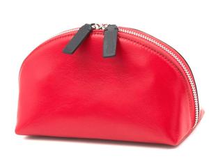 Elegante bolsa de cosméticos de cuero PU de color rojo/Proveedor de bolsa de cosméticos de cuero PU/Bolsa de cosméticos de cuero espaciosa múltiple - Product Image 1