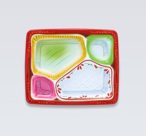 กล่องอาหารกลางวันเบนโตะแบบใช้แล้วทิ้งมี4ช่องกล่องใส่อาหารกลับบ้านแบบใช้แล้วทิ้งสีเข้าไมโครเวฟดีไซน์สุดเท่ - Product Image 2