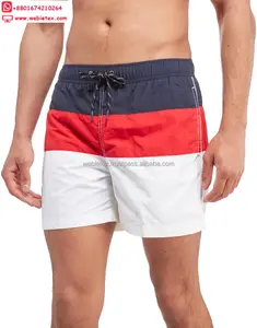 Shorts de plage colorées contrastées pour hommes, maillots de bain à la mode, vêtements de plage