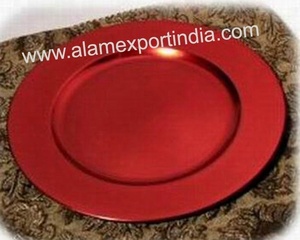 Assiette de présentation 33cm en aluminium recouvert de poudre d'or pour la salle à manger - Product Image 2