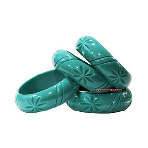 Brazalete tallado de flor de cuatro estrellas, joyería vintage, joyería hecha a mano India - Product Image 4