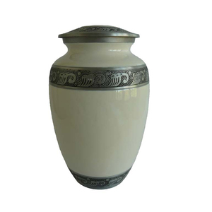 Urnas de cremación de latón negro para adultos para entierro de agua Memorial de bronce azul hecho a mano del fabricante - Product Image 1