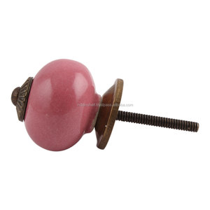 Boutons de tiroir en céramique rose solide pour armoire, commode, cuisine, poignées de porte, accessoires, matériel, vente en gros, en vrac CSCRK-211 - Product Image 2