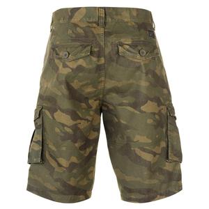 Pantalones cortos cargo informales para hombre con decoración vintage 100% algodón lona cintura media antiarrugas camuflaje bolsillo Bermudas - Product Image 2