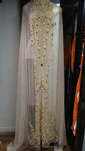 Vestido caftán marroquí TAKCHITA, trabajo pesado de cristales, hecho en la INDIA - Product Image 5