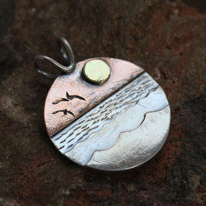 Colgante de Plata de Ley 925 con diseño escénico, joyería al por mayor - Product Image 2
