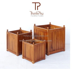 <b>Square</b> Decorative Wood Planters <b>Set</b> for Home and Garden Application Thinh Phu Furniture's Flower Pots & Planters - Product Image 3