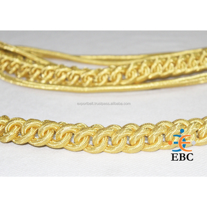 Uniforme de moda Respetuoso con el medio ambiente Personalizable Aiguillettes dorados Cordón de lingotes de alambre trenzado con puntas de metal de latón en etiquetas doradas/Plateadas - Product Image 1