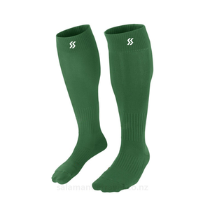 Green <b>Knee</b> <b>High</b> Sports Socks Men Knitted Solid Color With Logo On Cuff For Soccer Jacquard Knitted Sports Socks - Product Image 1