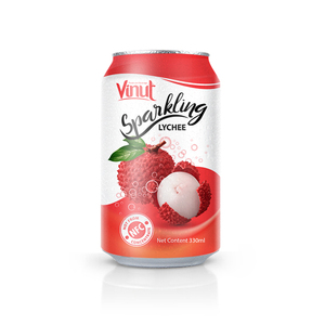 Usine 330ml naturel litchi fruits jus pétillant eau potable en conserve usine directe - Product Image 1
