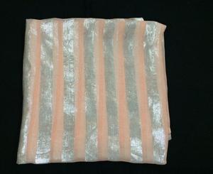 Bufanda cuadrada brillante de gasa de estilo europeo, patrón de rayas estampado cómodo para adultos, chales tradicionales de cabeza rusa de verano - Product Image 6