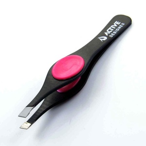 PROFESSIONNEL BEAUTÉ SOURCIL PINCE À ÉPILER INCLINÉE dans de Belles Couleurs en acier inoxydable De Qualité Médicale Silicone Grip Cheveux Cueilleurs - Product Image 1