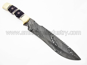 ทำด้วยมือดามัสกัส13.9นิ้วล่าสัตว์มีดที่มีสไตล์พร้อมไฟล์ทำงาน (Sm33) - Product Image 3