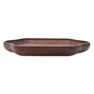 Premium Acacia Wood Serving <b>Tray</b> Set of 2 Custom Wooden Food <b>Tray</b> for Hotels Restaurants Home Kitchen <b>Office</b> Party Use - Product Image 2