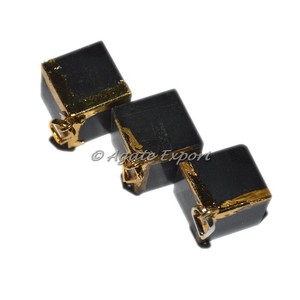 Pendentif noir jaspe, Cube électro - Product Image 1