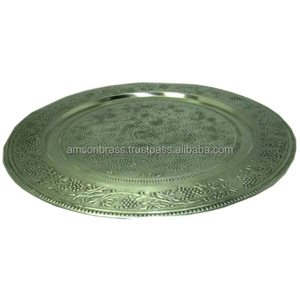 Placa de cargador antigua negra, mesa de comedor, placa de cargador usada, platos de diseño moderno, platos decorativos de mesa - Product Image 6