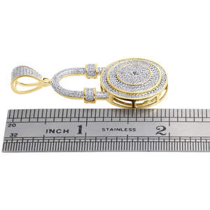 4.25 Carats Natural Diamond Fancy Hip Hop Diamond <b>Pad</b> <b>Lock</b> Pendant 14k Yellow Gold for Mens Hip Hop Style Pendant 14k Real Gold - Product Image 4