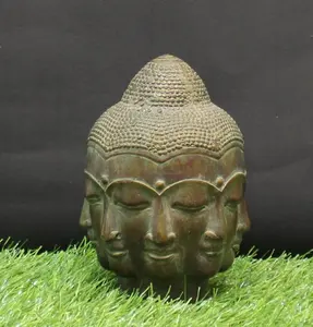 Estatua de Buda de Múltiples Caras, Figura Religiosa de Latón Fundido con Acabado Envejecido - Product Image 1