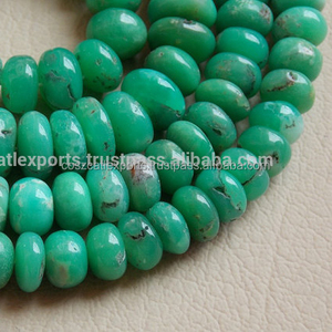 ลูกปัดหินคริโซเพรสทรงกลมสีเขียว8มม. หินจีน - Product Image 1