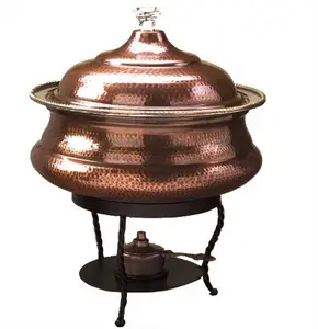 Rounded Shape Customized Size Copper Plated Chafing Dish Catering And Restaurant Supplies Manufacture & Supplier